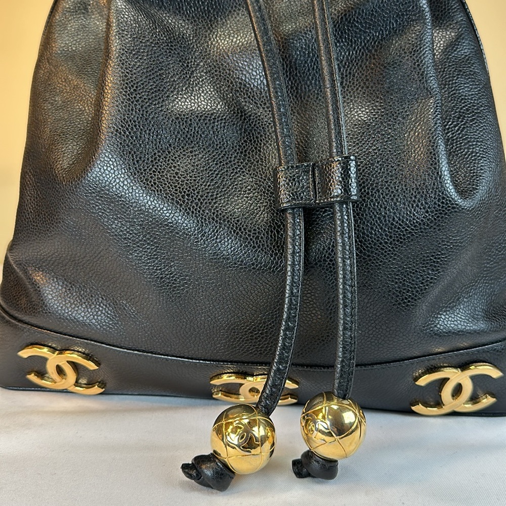Chanel CC Black Leather Bucket Bag - Picture 16 of 16
